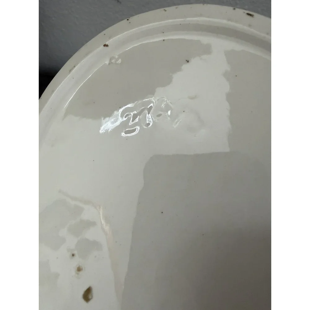 Rare Antique White Porcelain Ceramic Round Hinged Storage Box 8